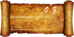 Osztheimer Zója névjegykártya